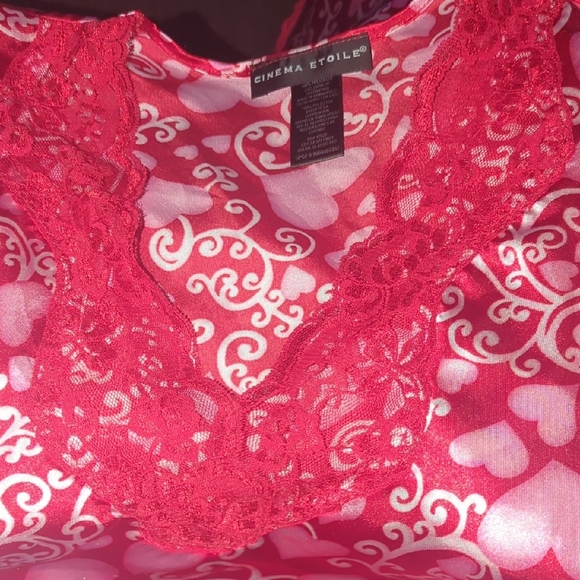 CINEMA ETOILE Lace-Trim Pink Satin Chemise M (8/10) - Picture 10 of 11